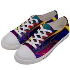 Colorful Rainbow Modern Paint Pattern 13 Men s Low Top Canvas Sneakers by DinkovaArt