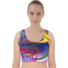 Colorful Rainbow Modern Paint Pattern 13 Velvet Racer Back Crop Top by DinkovaArt