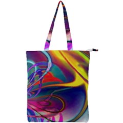 Colorful Rainbow Modern Paint Pattern 13 Double Zip Up Tote Bag by DinkovaArt