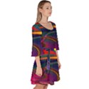 Colorful Rainbow Modern Paint Pattern 13 Velour Kimono Dress View3