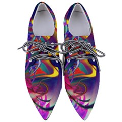 Colorful Rainbow Modern Paint Pattern 13 Pointed Oxford Shoes by DinkovaArt