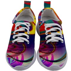 Colorful Rainbow Modern Paint Pattern 13 Kids Athletic Shoes by DinkovaArt