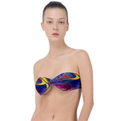 Colorful Rainbow Modern Paint Pattern 13 Classic Bandeau Bikini Top  by DinkovaArt