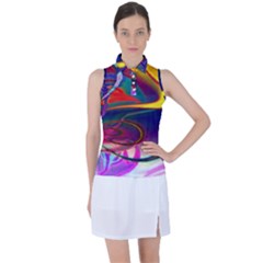 Colorful Rainbow Modern Paint Pattern 13 Women s Sleeveless Polo Tee by DinkovaArt