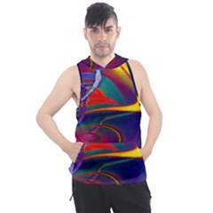 Colorful Rainbow Modern Paint Pattern 13 Men s Sleeveless Hoodie by DinkovaArt