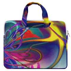 Colorful Rainbow Modern Paint Pattern 13 Macbook Pro Double Pocket Laptop Bag (large) by DinkovaArt