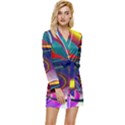 Colorful Rainbow Modern Paint Pattern 13 Long Sleeve Satin Robe View1