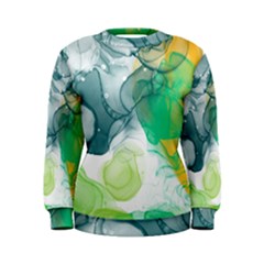 Orange And Green Alcohol Ink  Women s Sweatshirt