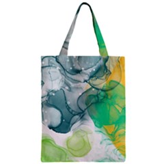 Orange And Green Alcohol Ink  Zipper Classic Tote Bag by Dazzleway