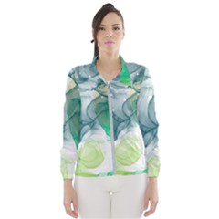 Orange And Green Alcohol Ink  Women s Windbreaker