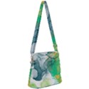 Orange and green alcohol ink  Zipper Messenger Bag View1