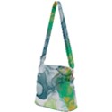 Orange and green alcohol ink  Zipper Messenger Bag View2