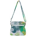 Orange and green alcohol ink  Zipper Messenger Bag View3