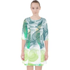 Orange And Green Alcohol Ink  Pocket Dress by Dazzleway