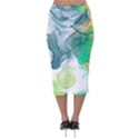 Orange and green alcohol ink  Velvet Midi Pencil Skirt View2