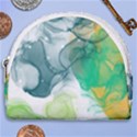 Orange and green alcohol ink  Horseshoe Style Canvas Pouch View1