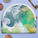 Orange and green alcohol ink  Horseshoe Style Canvas Pouch View2