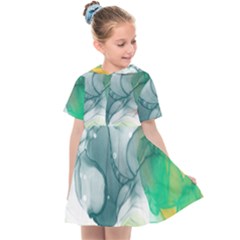 Orange And Green Alcohol Ink  Kids  Sailor Dress