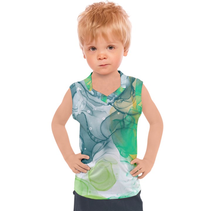 Orange and green alcohol ink  Kids  Sport Tank Top