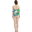 Orange and green alcohol ink  Halter Flowy Bikini Set  View2