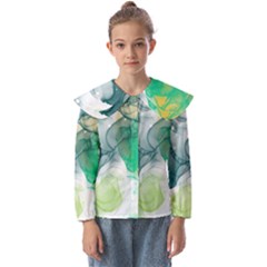 Orange And Green Alcohol Ink  Kids  Peter Pan Collar Blouse