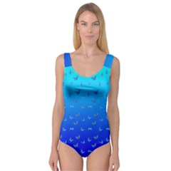 Butterflies At Blue, Two Color Tone Gradient Princess Tank Leotard  by Casemiro