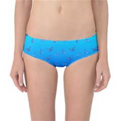 Butterflies At Blue, Two Color Tone Gradient Classic Bikini Bottoms by Casemiro