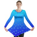 Butterflies at blue, two color tone gradient Long Sleeve Tunic  View1