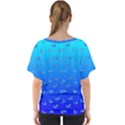 Butterflies at blue, two color tone gradient V-Neck Dolman Drape Top View2