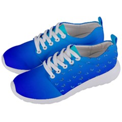 Butterflies At Blue, Two Color Tone Gradient Men s Lightweight Sports Shoes by Casemiro