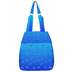 Butterflies At Blue, Two Color Tone Gradient Center Zip Backpack by Casemiro