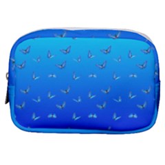 Butterflies At Blue, Two Color Tone Gradient Make Up Pouch (small) by Casemiro