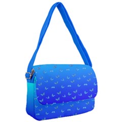 Butterflies At Blue, Two Color Tone Gradient Courier Bag by Casemiro