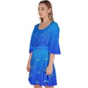 Butterflies at blue, two color tone gradient Velour Kimono Dress View2