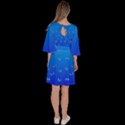 Butterflies at blue, two color tone gradient Velour Kimono Dress View4