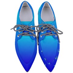 Butterflies At Blue, Two Color Tone Gradient Pointed Oxford Shoes by Casemiro