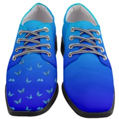 Butterflies At Blue, Two Color Tone Gradient Women Heeled Oxford Shoes by Casemiro