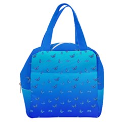 Butterflies At Blue, Two Color Tone Gradient Boxy Hand Bag by Casemiro