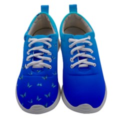 Butterflies At Blue, Two Color Tone Gradient Athletic Shoes by Casemiro