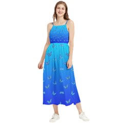 Butterflies At Blue, Two Color Tone Gradient Boho Sleeveless Summer Dress