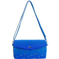 Butterflies At Blue, Two Color Tone Gradient Removable Strap Clutch Bag by Casemiro