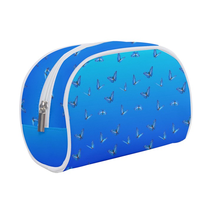 Butterflies at blue, two color tone gradient Make Up Case (Small)