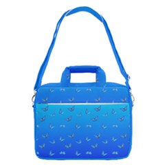 Butterflies At Blue, Two Color Tone Gradient Macbook Pro Shoulder Laptop Bag  by Casemiro