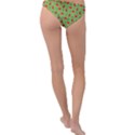 Juicy Slices Of Watermelon On A Green Background Ring Detail Bikini Bottom View2