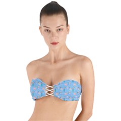 Beautiful Girls With Drinks Twist Bandeau Bikini Top by SychEva