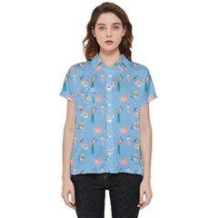 Beautiful Girls With Drinks Short Sleeve Pocket Shirt by SychEva