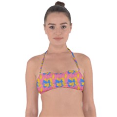 Abstract Painting Halter Bandeau Bikini Top by SychEva