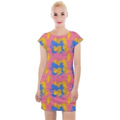 Abstract Painting Cap Sleeve Bodycon Dress by SychEva