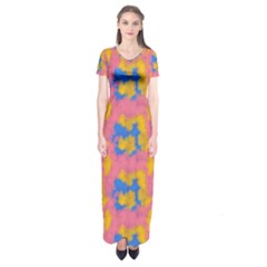 Abstract Painting Short Sleeve Maxi Dress by SychEva