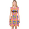 Abstract Painting Capsleeve Midi Dress View1